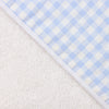 Hooded Checkered Baby Blue and White Turkish Cotton Baby Towel