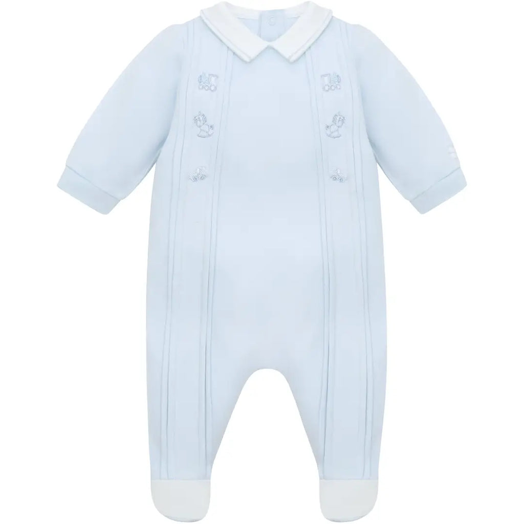 Lewis Boys Blue Toy Embroidery Babygrow