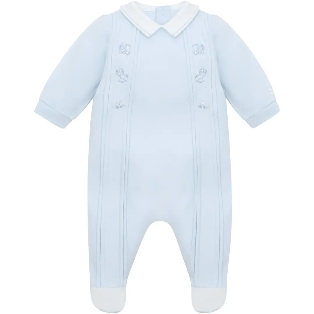 Lewis Boys Blue Toy Embroidery Babygrow