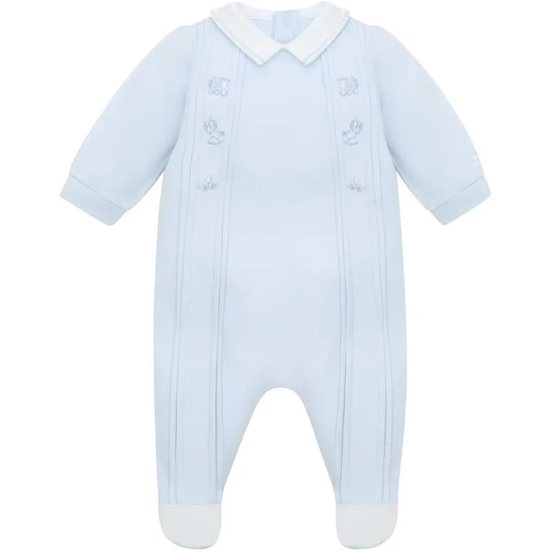 Lewis Boys Blue Toy Embroidery Babygrow