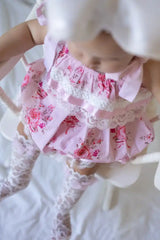 Amelia Pink Flower Print Romper