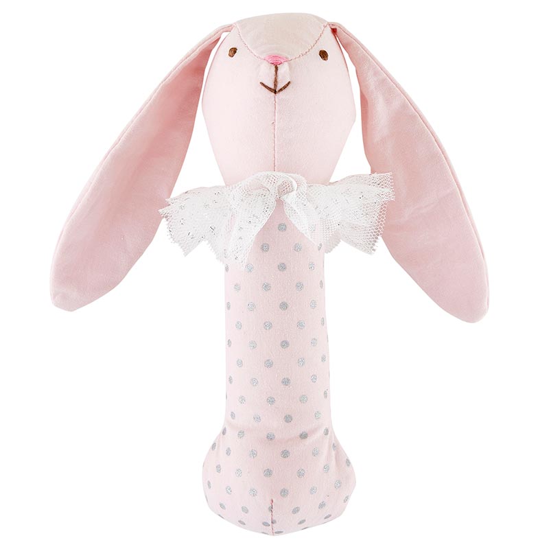 Pink Rabbit Rattle Toy
