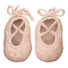 Knit Ballerina Baby Booties - Pink
