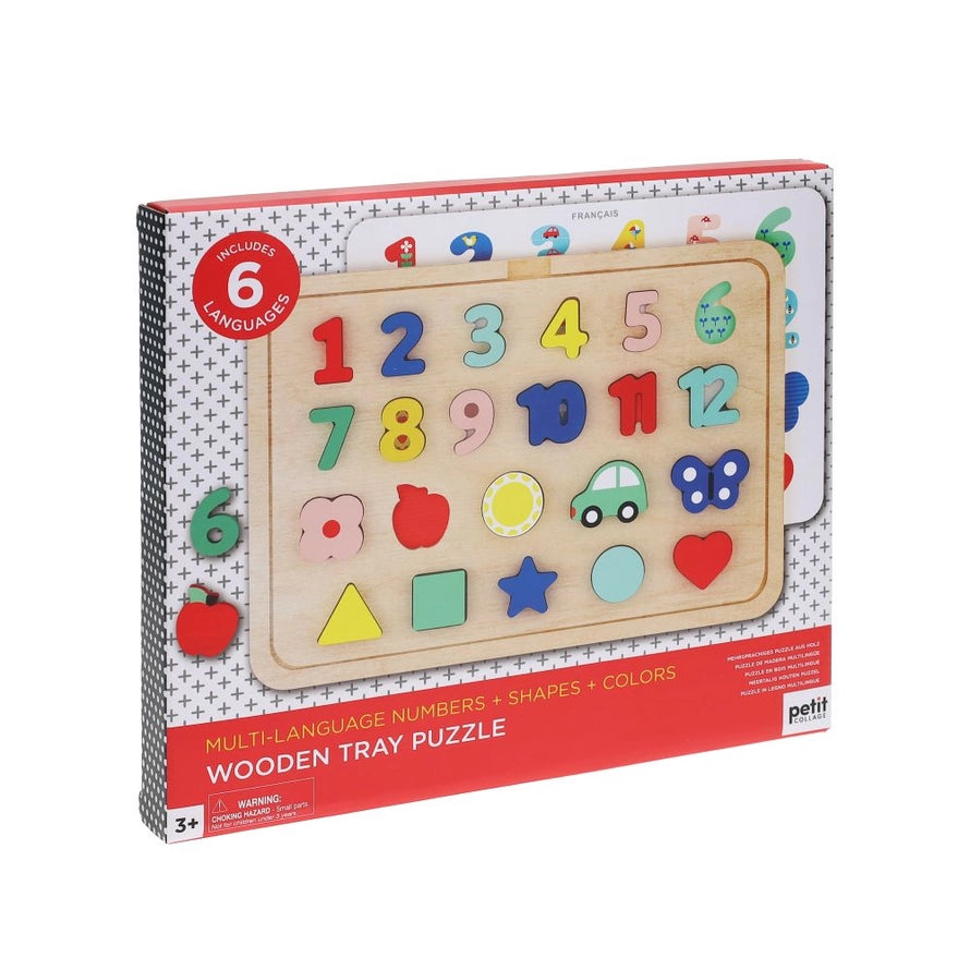 Wooden Numbers, Shapes, and Colors Baby Puzzle