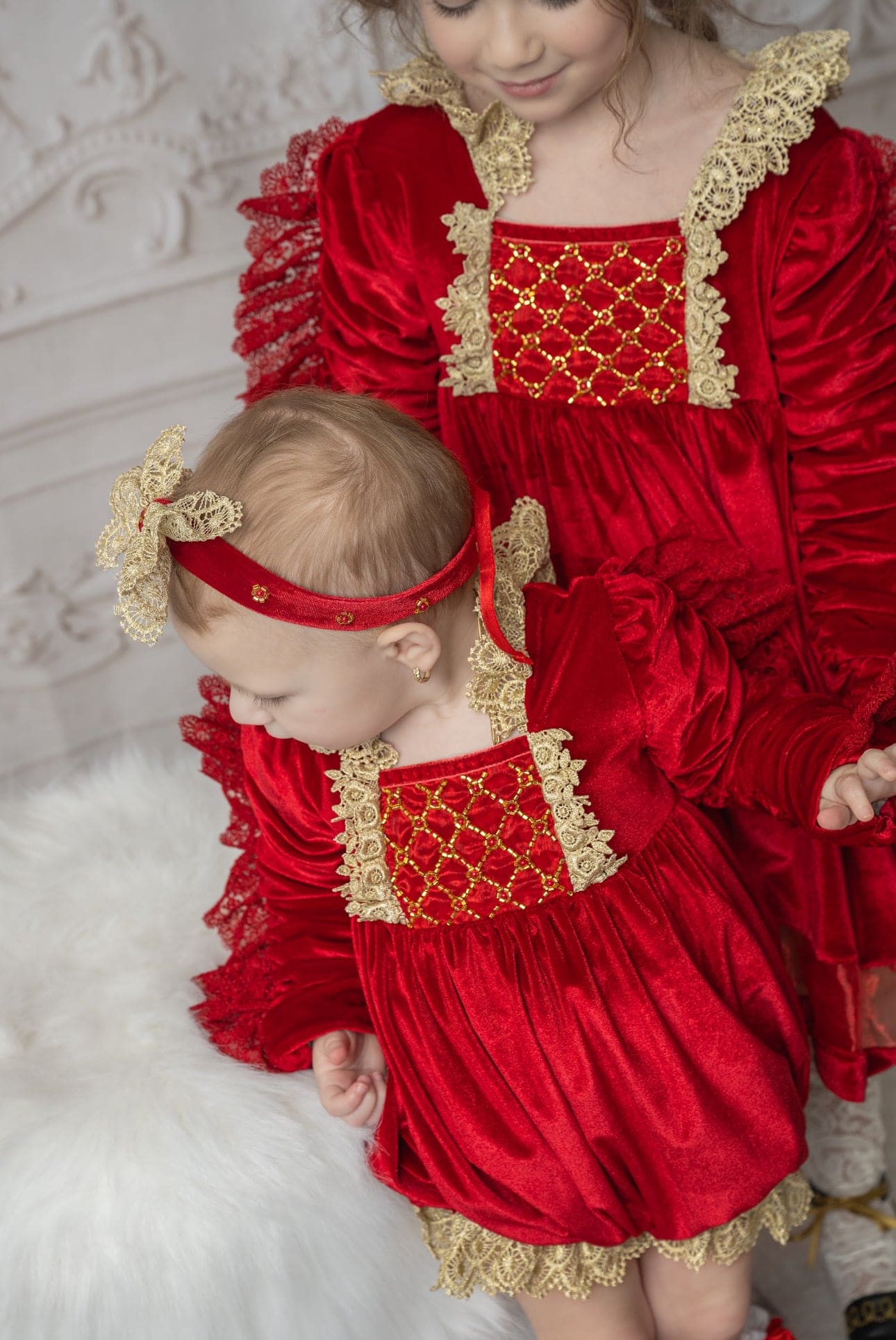 Victoria Red Velvet Romper