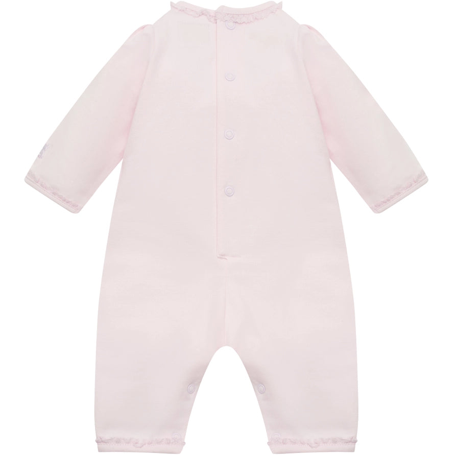 Lily Girls Pink Heart Embroidery All in One & Hairband Set