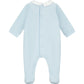 Blue Cotton Embroidered Babygrow