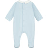 Blue Cotton Embroidered Babygrow