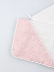 Hooded Pink with White Polka Dots Turkish Cotton Baby Towel