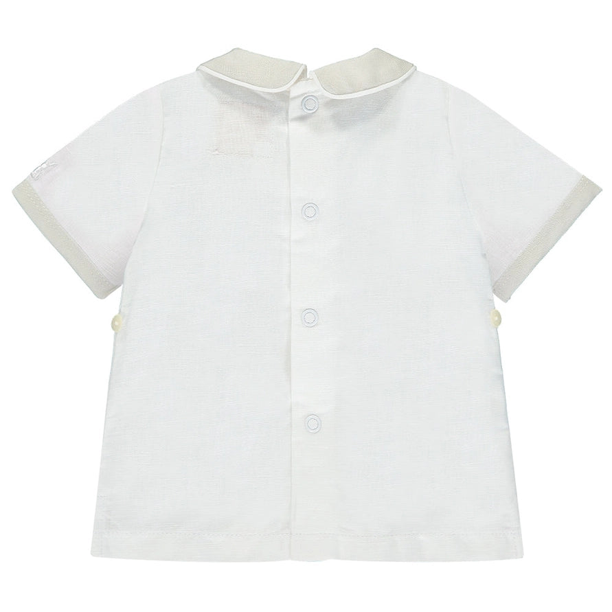 Sawyer Baby Boys White and Beige Outfit Set