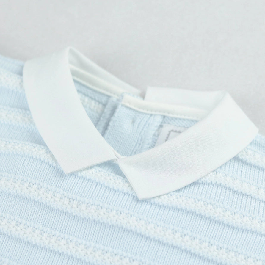 Jerry Baby Blue Boys Stripe Knit Top and Shorts Set