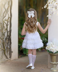 Eliza Ivory Feather Dress