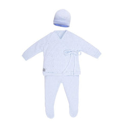 Baby Light Blue Cotton 3 Piece Set
