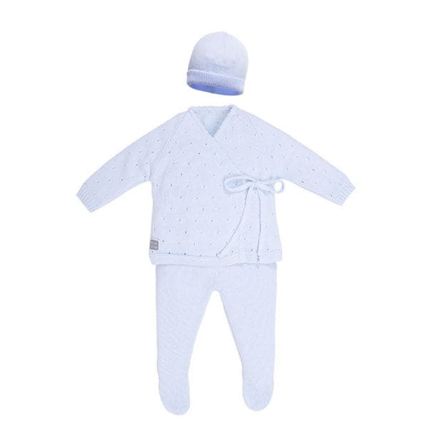Baby Light Blue Cotton 3 Piece Set