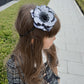 Alex Black Flower Tie With Flower Tassels