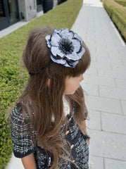 Alex Black Flower Tie With Flower Tassels