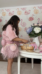 Pink Heart Faux Fur Pom Handbag Charm - Petite Maison Kids