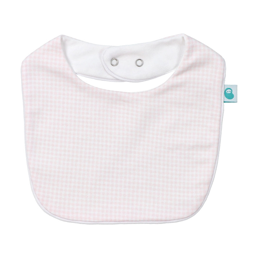 Square Bib in Rosa Vichy Cotton Knit