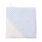 Hooded Checkered Baby Blue and White Turkish Cotton Baby Towel