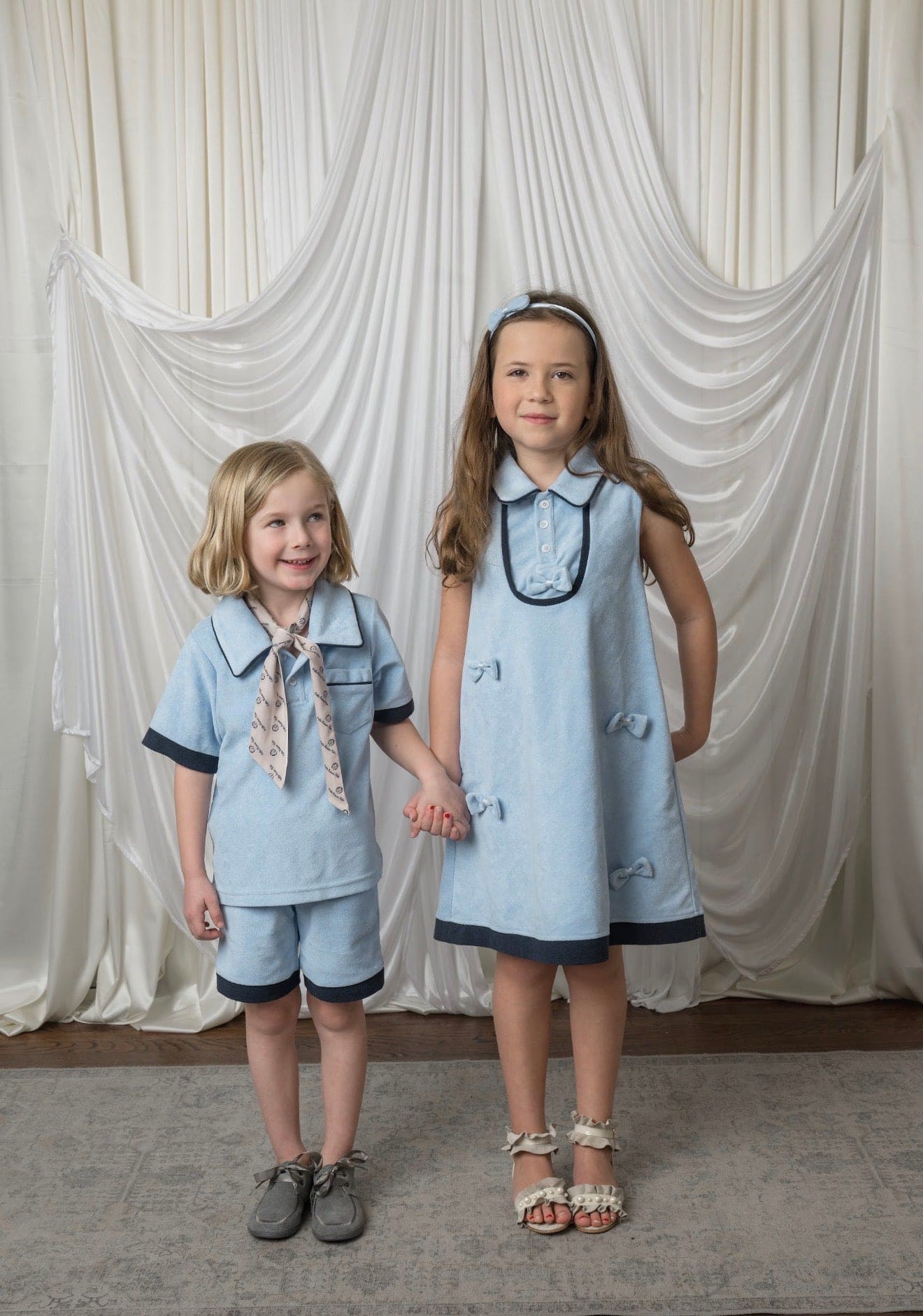 Terry Baby Blue Boys' Polo Top and Shorts Set - Petite Maison Kids