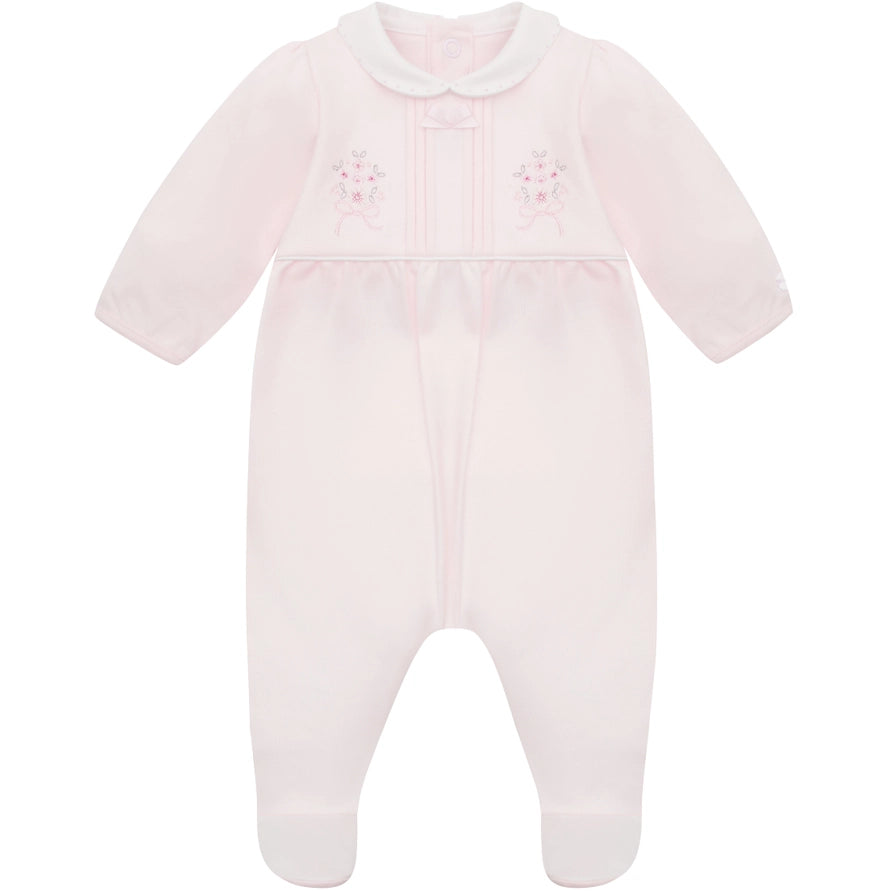 Laurel Girls Pink Pretty Cotton Babygrow