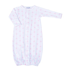 White Pima Cotton Pink Ribbons Print Converter Gown