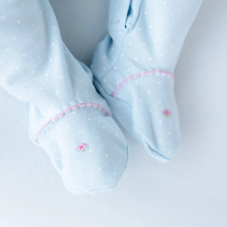 Piper's Classics Smocked Footie — Pima Cotton Baby Girl Footie
