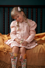 Julie Pink Knit Cotton Top and Skirt Set