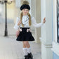 Gwen White Blouse With Black Ruffle Trim