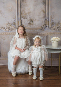 Faith White Scallop Lace Romper