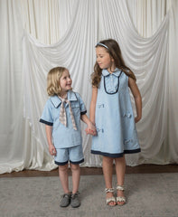 Terry Baby Blue Boys' Polo Top and Shorts Set - Petite Maison Kids