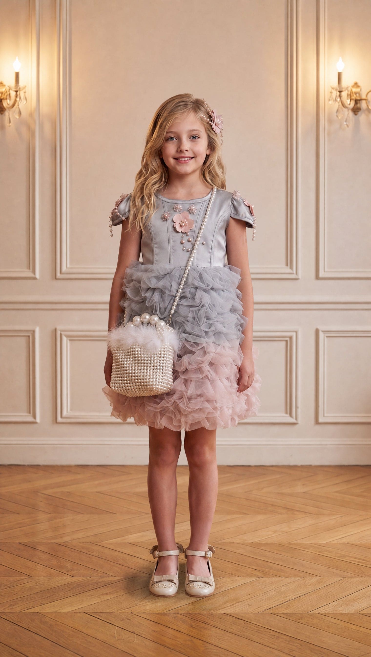 Mia Grey and Pink Ombré Cupcake Tulle Dress