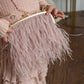 Dusty Pink Feather Handbag