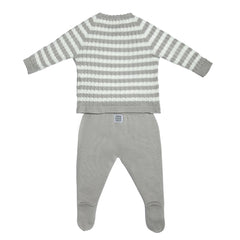 Grey Striped Cotton Baby Set