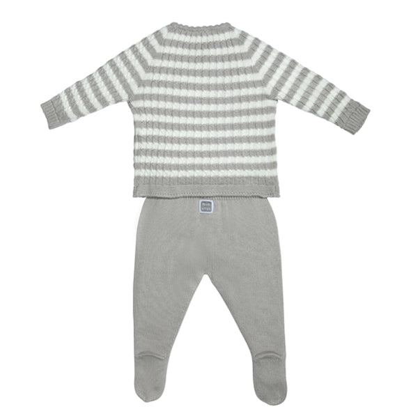Grey Striped Cotton Baby Set