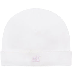 Lucy Girls White Bunny Embroidery Babygrow & Hat Set