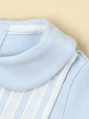 Brushed Baby Blue Cotton Babygrow