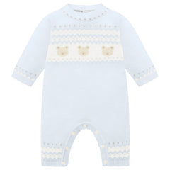 Kristian Boys Blue Teddy Knit All in One & Hat Set