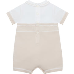 Lowe Baby Beige Mock Braces Romper