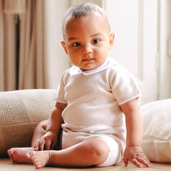 Logan Boys Beige Knit Pocket Detail Romper