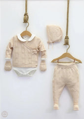 Ainsley Beige 5 Peice Organic Cotton Baby Set