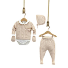 Ainsley Beige 5 Peice Organic Cotton Baby Set