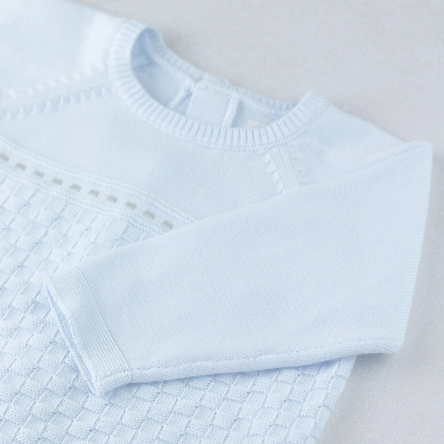 Karl Boys Blue Knitted Outfit & Hat Set