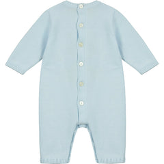 Easton Blue Knit Bear Babygrow and Hat Set