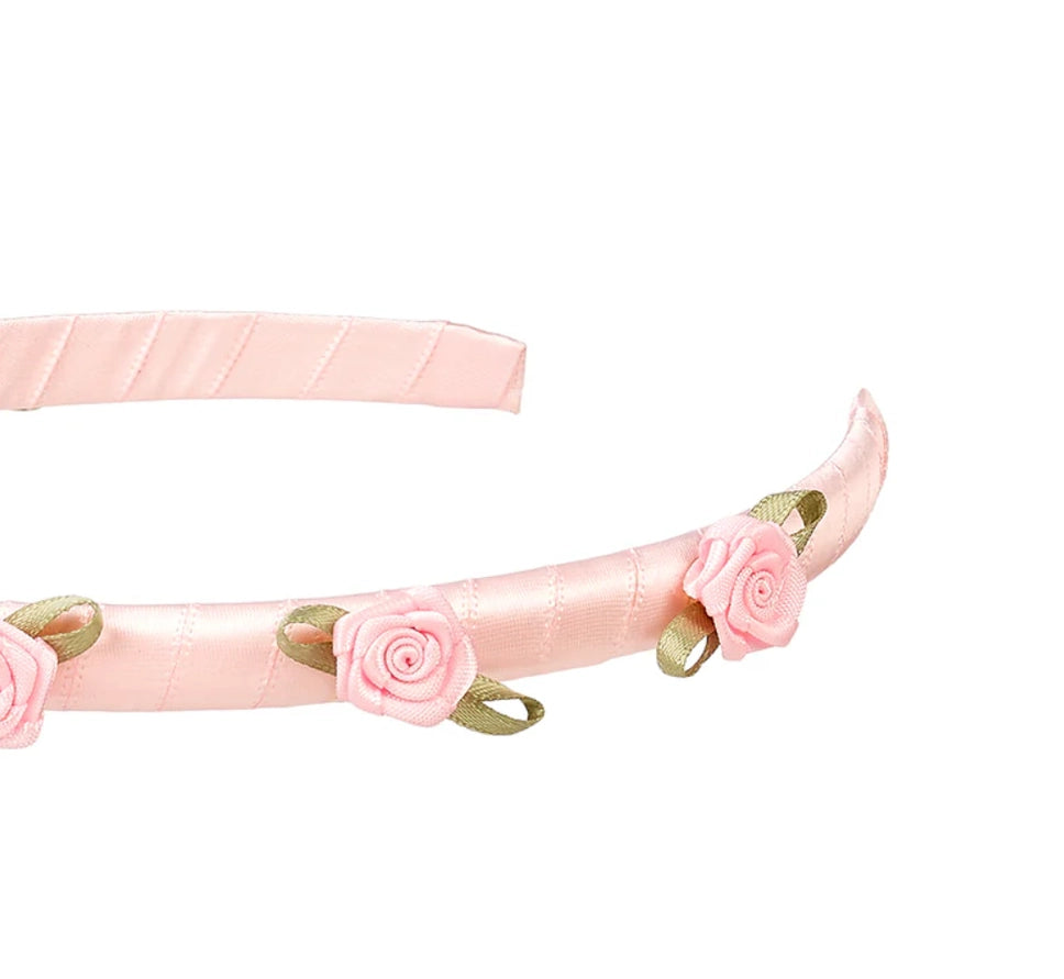 Nisha Little Pink Roses Tiara Headband