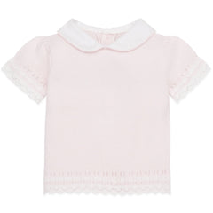 Judith Pink Girls Knit Top and Shorts Set
