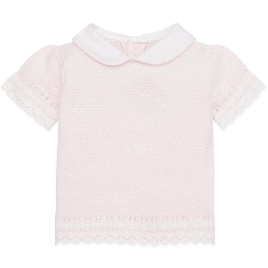 Judith Pink Girls Knit Top and Shorts Set