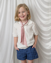 Navy Boys' Striped Linen Shorts