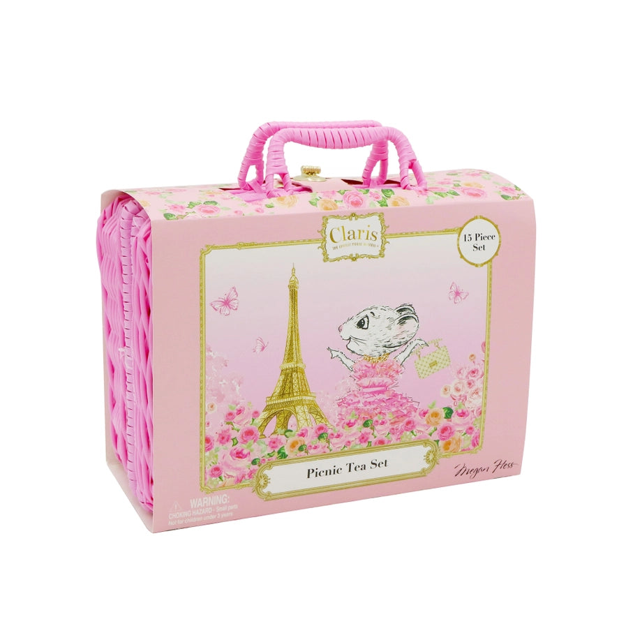 Claris the Chicest Mouse in Paris Picnic Basket Tea Set