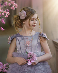 Mia Grey and Pink Ombré Cupcake Tulle Dress